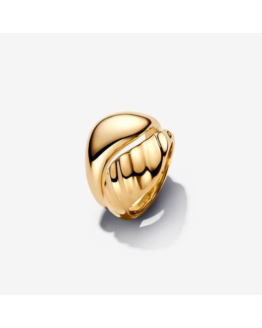 Pandora Metallic Rippled Stacking Rings