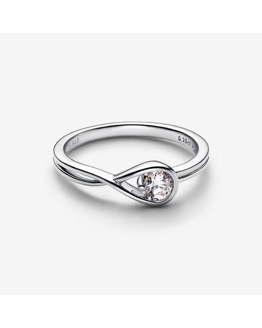 Pandora Metallic Infinite Sterling Lab-Grown Diamond Ring