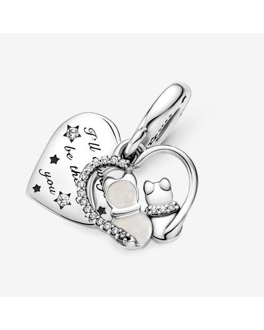 Pandora Metallic Cats & Hearts Dangle Charm