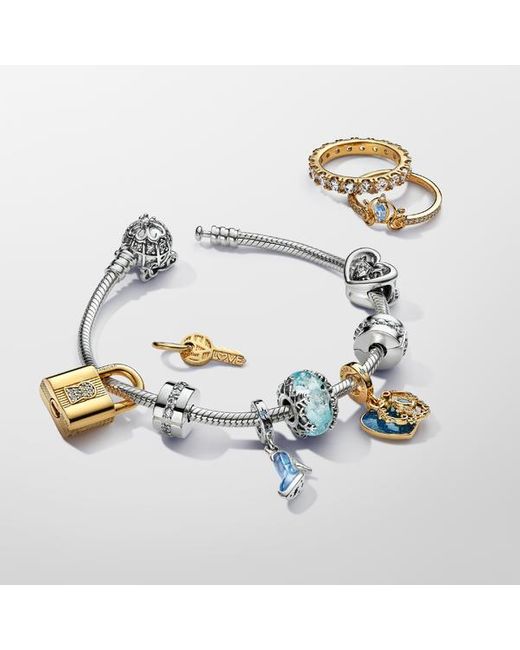 Pandora Metallic Disney Cinderella's Carriage & Heart Double Dangle Charm