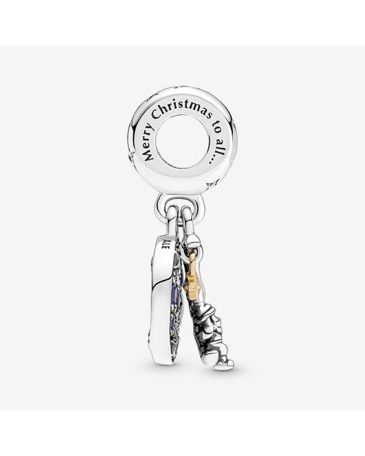 Pandora Kerstman Op De Maan Dubbele Hangende Bedel in het Blue