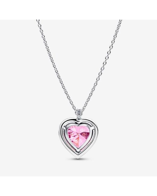 Pandora Pink Halo Heart Collier Necklace