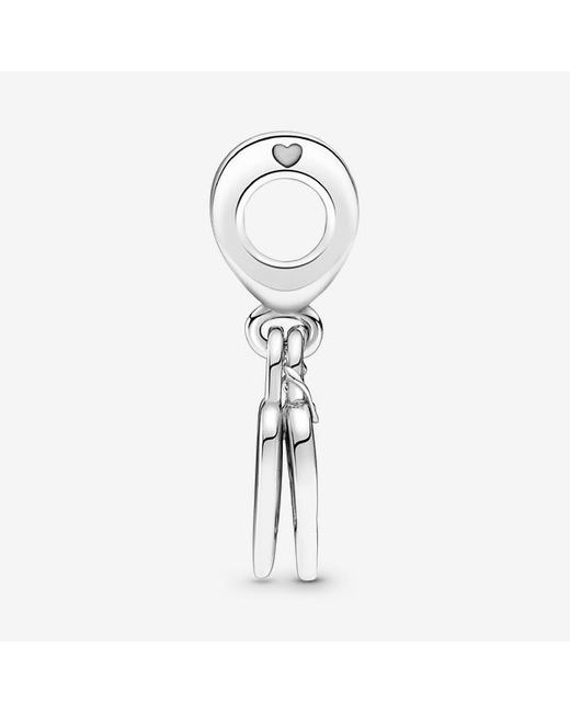Pandora White Rose Heart Padlock Dangle Charm