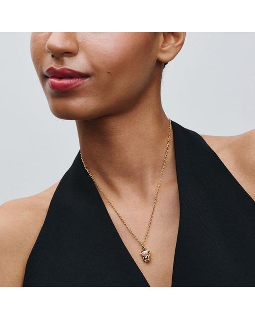 Pandora Metallic Figure Of 8 Chain Link 14k Gold-plated Necklace