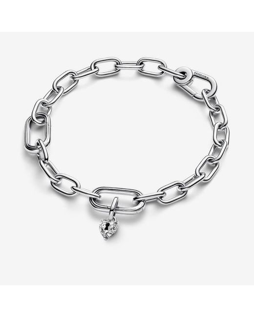Pandora White Keyhole Heart Mini Dangle Charm
