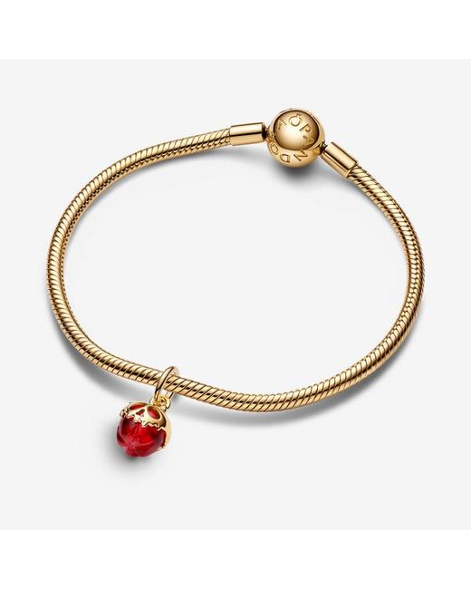 Pandora White Disney Villains Evil Queen Apple Dangle Charm