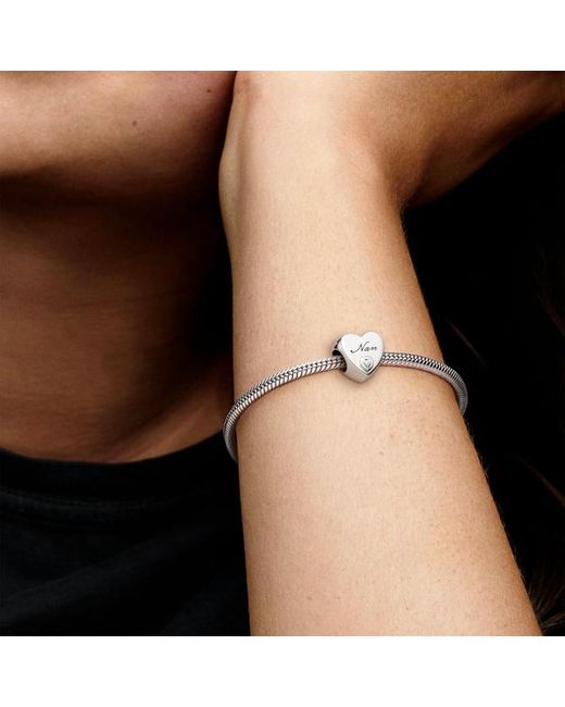 Pandora White Polished Nan Heart Charm