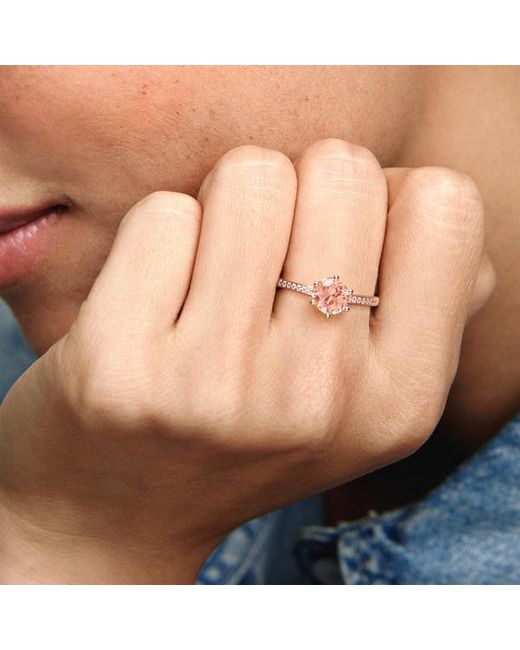 Pandora Pink Sparkling Crown Solitaire Ring