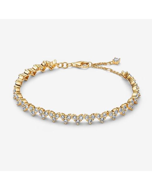 Pandora Metallic Triple Stone Heart Bracelet