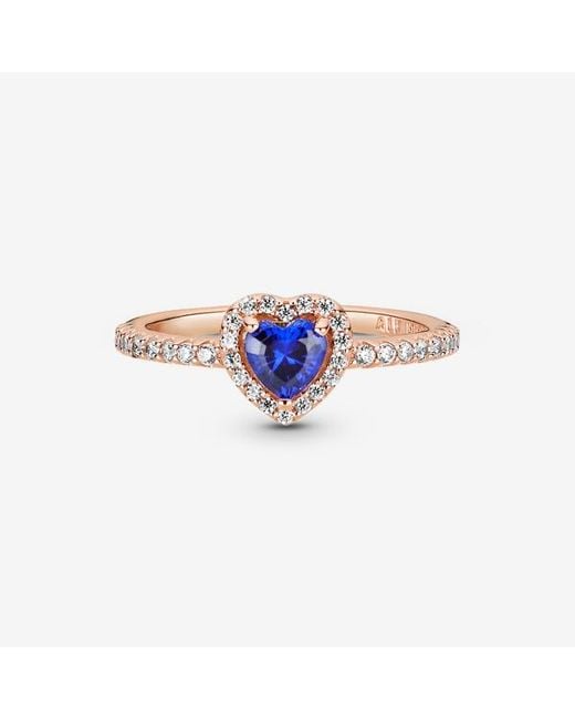 Pandora Sparkling Blue Elevated Heart Ring