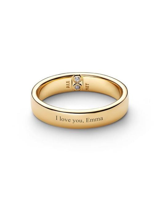 Pandora Metallic Engravable Classic Band Ring