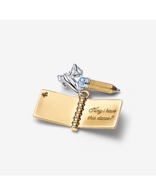 Pandora Metallic Bridgerton Dance Card & Pencil Dangle Charm