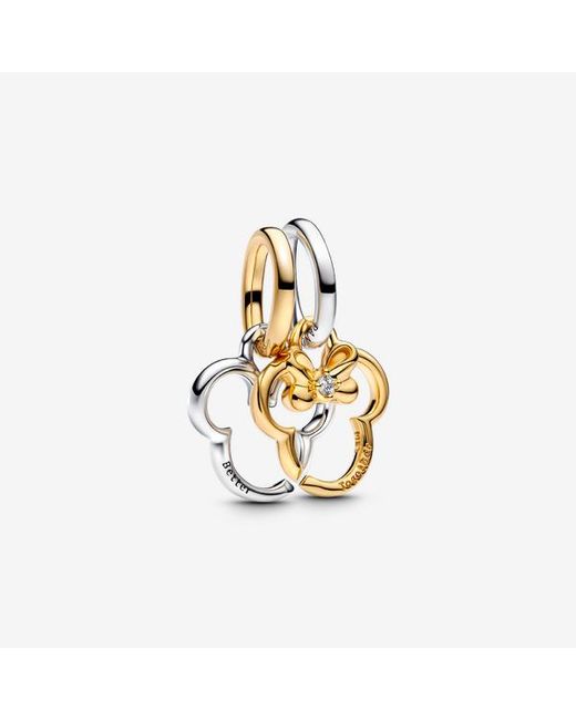Pandora Metallic Disney Mickey Mouse & Minnie Mouse Splittable Dangle Charm