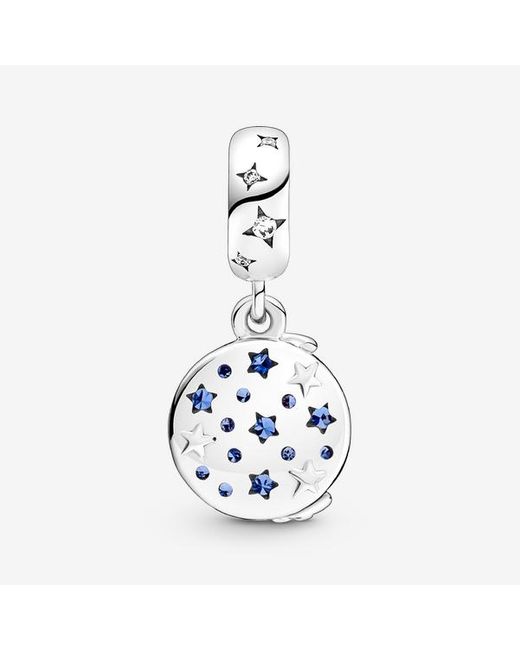 Pandora Kerstman Op De Maan Dubbele Hangende Bedel in het Blue