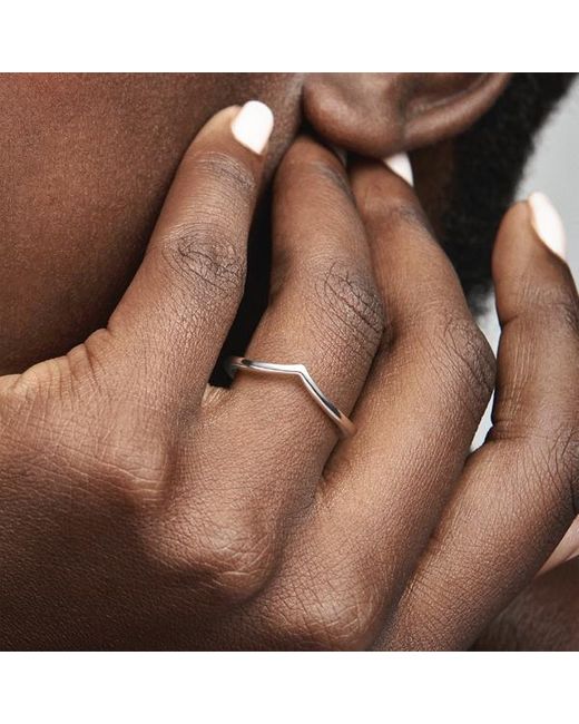 Pandora Metallic Polished Wishbone Ring