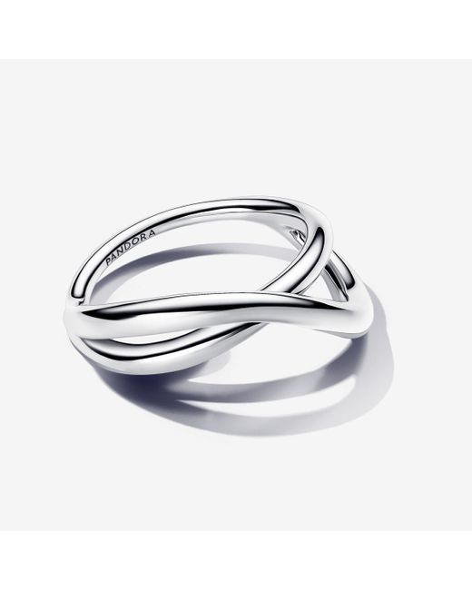 Pandora White Organically Shaped Infinity Ring