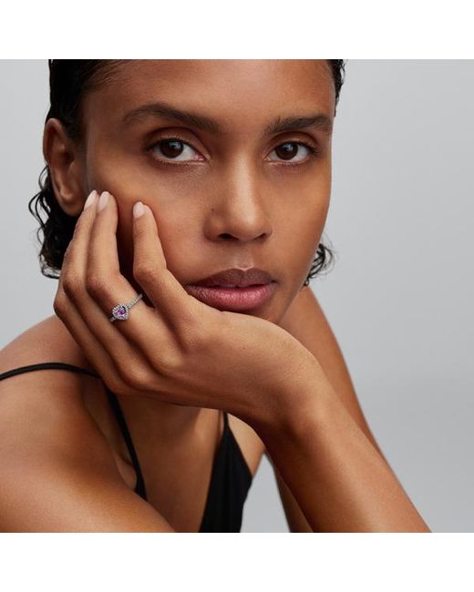 Pandora Metallic Elevated Light Heart Ring