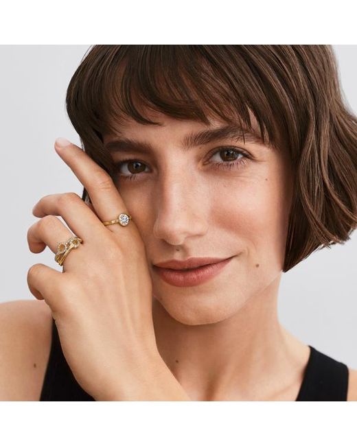 Pandora Metallic Infinite Lab-Grown Diamond Pavé Double Row Ring