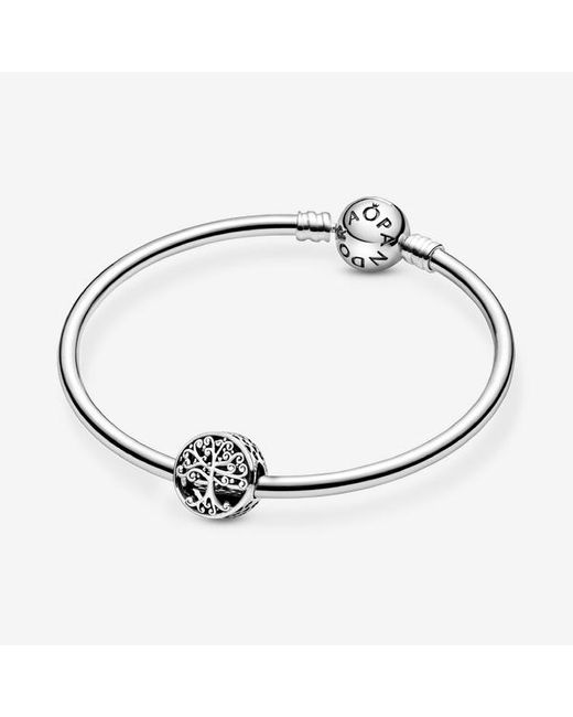 Pandora Black Moments Sterling Silver Openwork Family Roots Charm Bracelet Charm