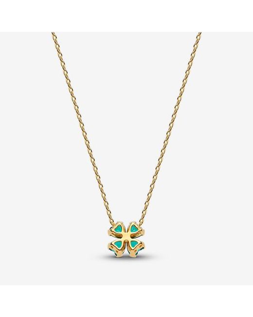 Pandora Metallic Lucky Clover Pendant Necklace