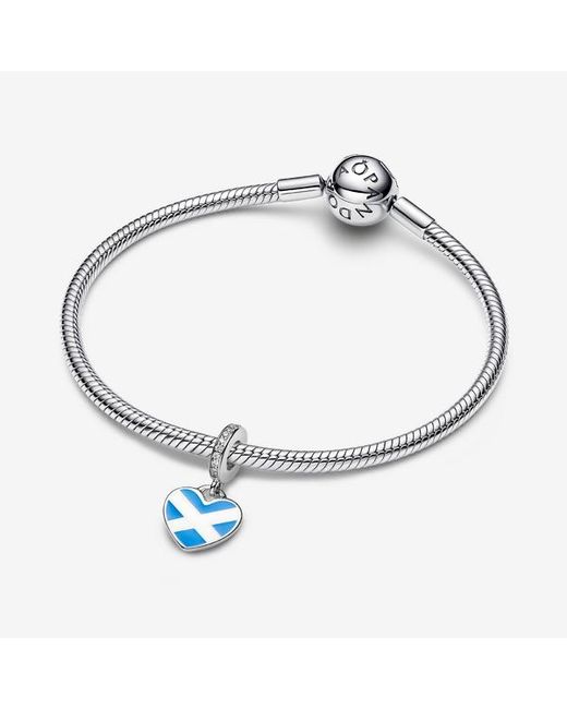 Pandora Metallic Engravable Scotland Heart Dangle Charm