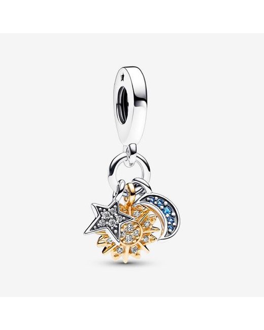 Pandora Metallic Two-Tone Celestial Triple Dangle Charm