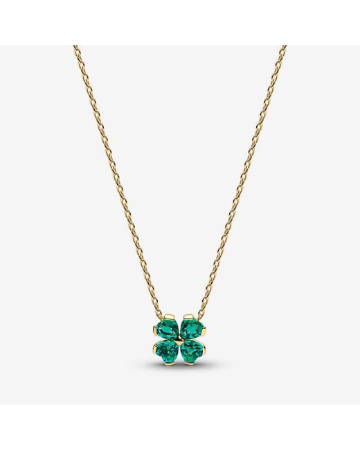 Pandora Metallic Lucky Clover Pendant Necklace