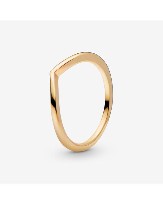 Pandora Metallic 14k Gold Plated Wishbone Ring Bundle