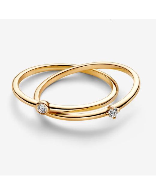 Pandora Metallic Era Lab-Grown Diamond Crossover Ring