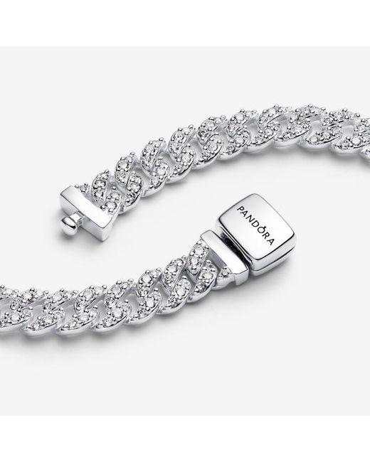 Pandora Metallic Pavé Cuban Chain Necklace
