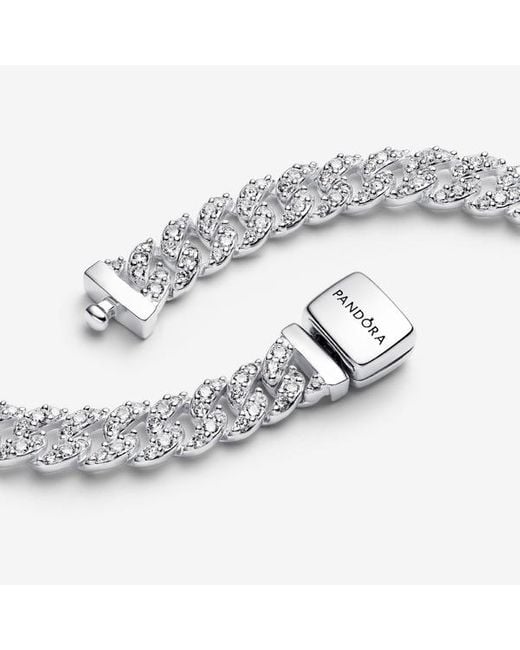 Pandora Metallic Pavé Cuban Chain Necklace