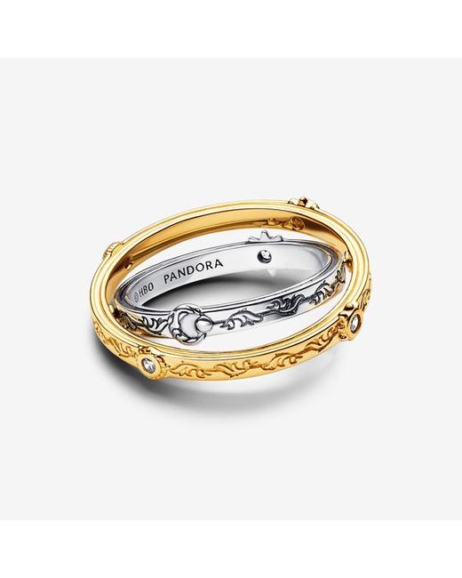 Pandora Metallic Game of Thrones Drehender Astrolabe Ring aus Sterling Silber mit vergoldeter Metalllegierung