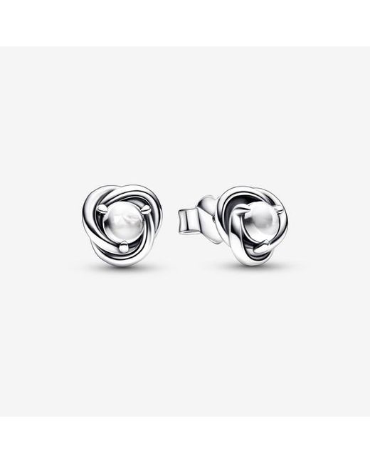 Pandora Metallic April Birthstone Eternity Circle Stud Earrings