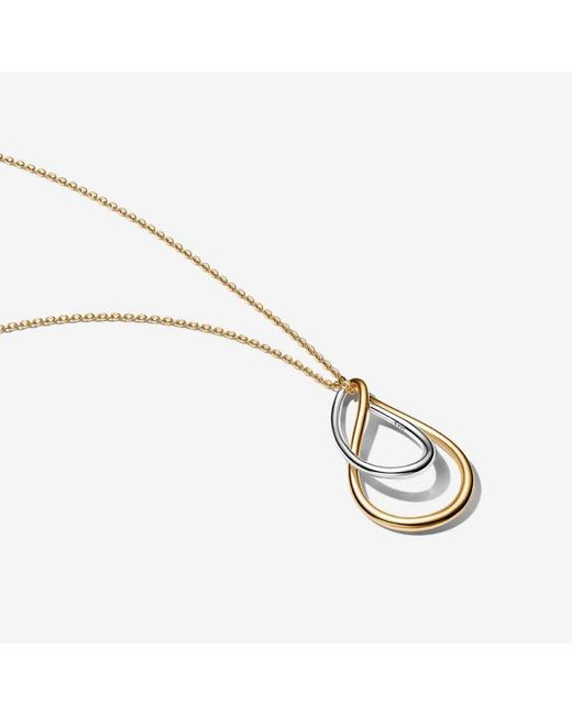 Pandora Metallic Two-Tone Double Pendant Necklace