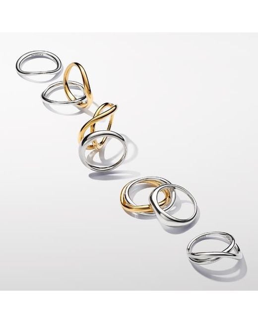 Pandora White Organically Shaped Stacking Rings