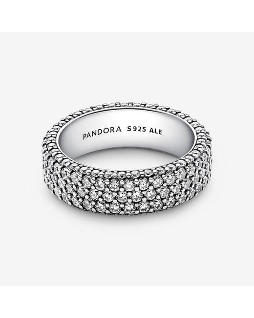 Pandora Metallic Timeless Pavé Triple-row Ring