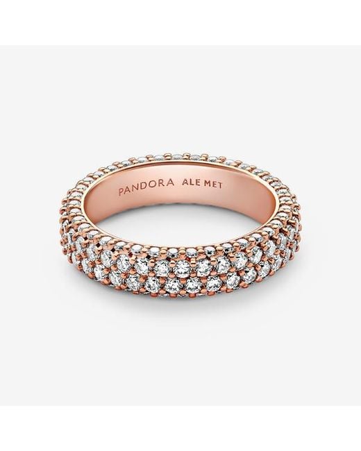 Pandora Pink Timeless Pavé Double-row Ring