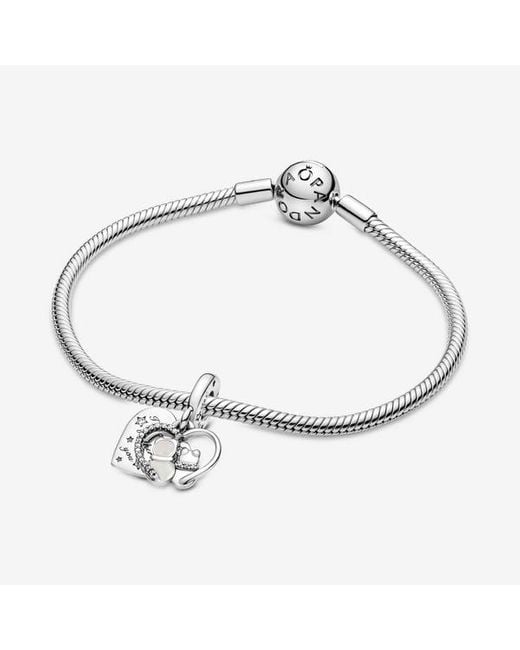 Pandora Metallic Cats & Hearts Dangle Charm