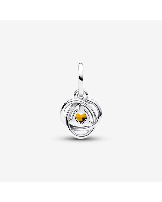 Pandora White November Birthstone Eternity Circle Dangle Charm