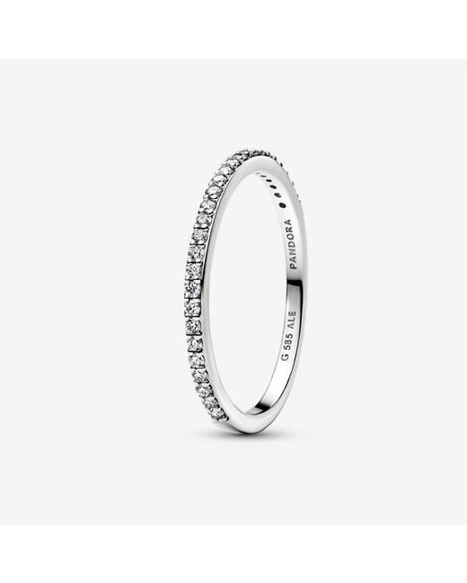 Pandora Metallic Era Lab-Grown Diamond Half Eternity Pavé Band Ring