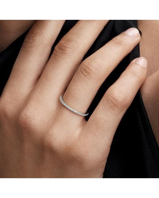 Pandora Metallic Era Lab-Grown Diamond Half Eternity Pavé Band Ring