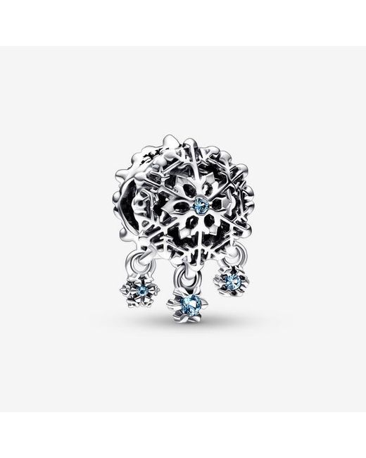 Pandora White Icy Snowflake Drop Charm