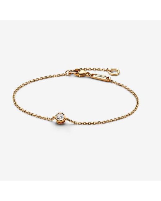 Pandora Metallic Era Bezel 14K Lab-Grown Diamond Chain Bracelet