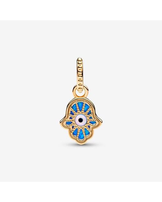 Pandora Blue Opalescent Hamsa Hand Dangle Charm
