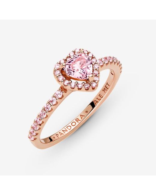 Pandora Multicolor Sparkling Elevated Heart Ring
