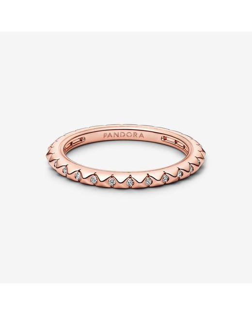 Pandora Pink ME Pyramiden Ring aus Sterling Silber mit 14 Karat rosévergoldete Metalllegierung