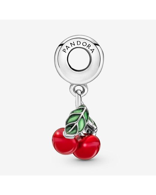 Pandora Red Asymmetrical Cherry Fruit Dangle Charm