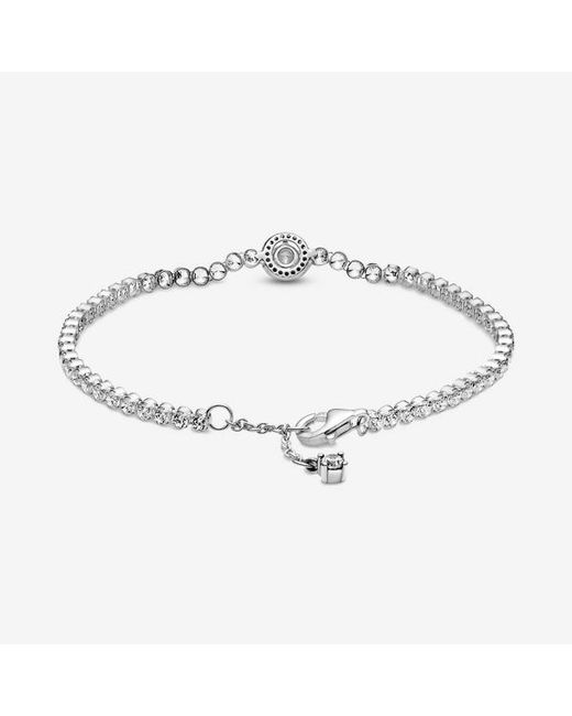Pandora Metallic Sparkling Halo Tennis Bracelet
