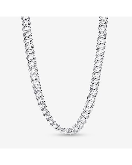 Pandora Metallic Pavé Cuban Chain Necklace