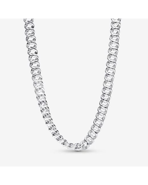 Pandora Metallic Pavé Cuban Chain Necklace
